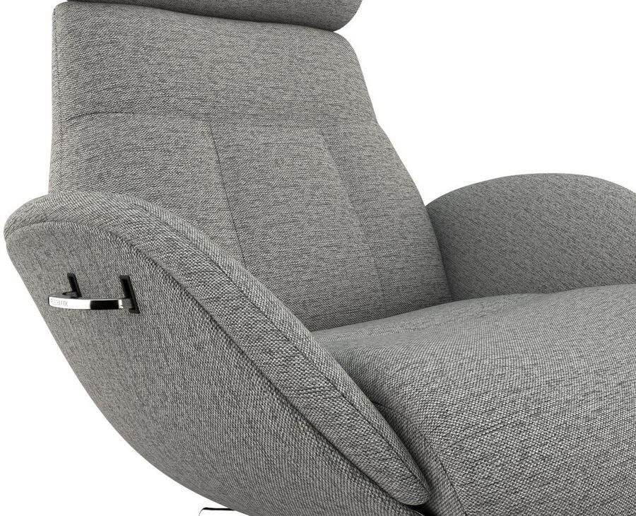 FLEXLUX Relaxfauteuil Elegant relaxfauteuil verstelbare rugleuning en hoofdsteun Premium comfort rug- en hoofdeindeverstelling draaibaar voet van aluminium - Foto 2