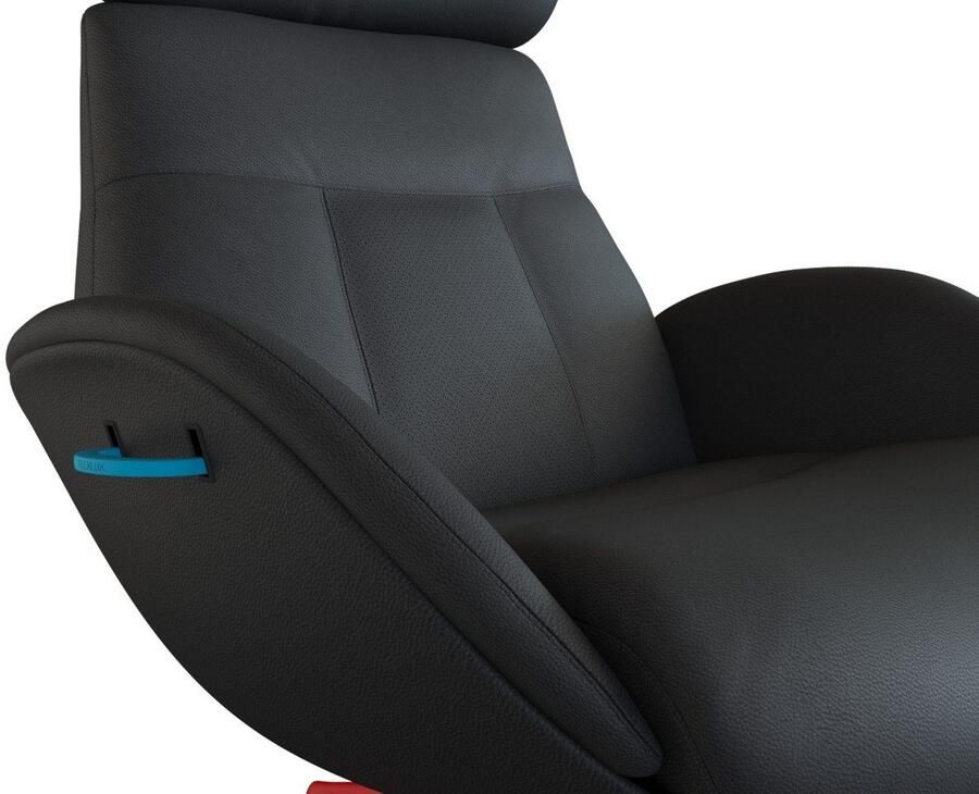 FLEXLUX Relaxfauteuil Elegant relaxfauteuil verstelbare rugleuning en hoofdsteun Premium comfort rug- en hoofdeindeverstelling draaibaar voet van aluminium - Foto 2