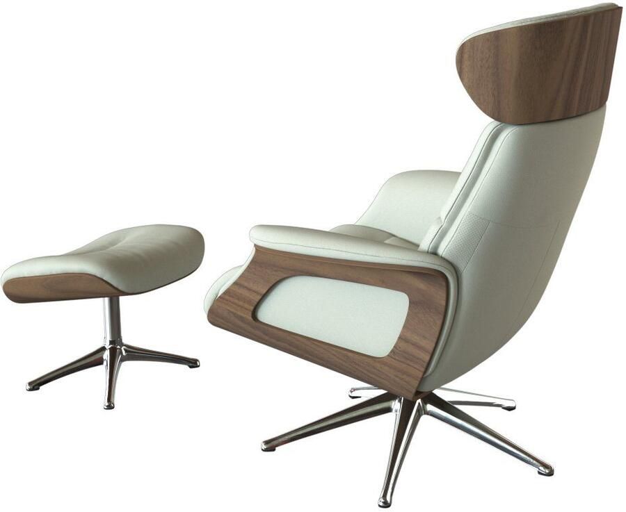 FLEXLUX Relaxfauteuil Rug- en hoofdverstelling ergonomisch Airchannels klasse comfort Rug- & hoofdverstelling draaibaar armleuning walnoot voet aluminium - Foto 3