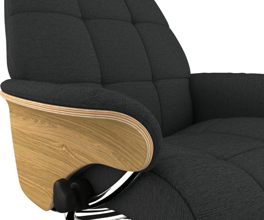 FLEXLUX Relaxfauteuil Skagen relaxfauteuil premium comfort armleuningen draaibaar Rug- en hoofdverstelling voet aluminium armleuning eik draaibaar - Foto 3