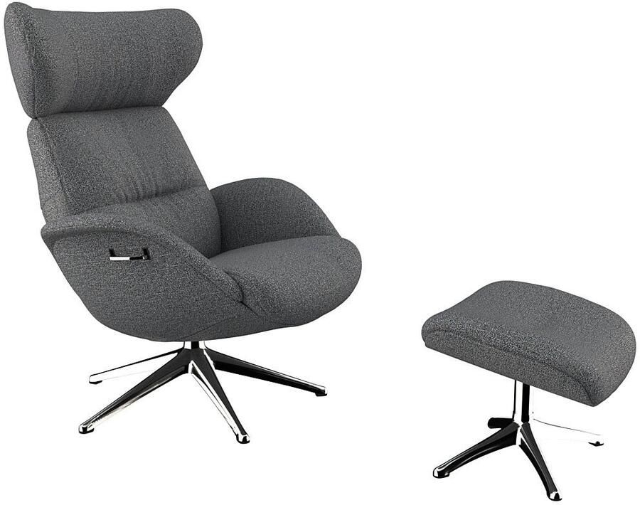 FLEXLUX Relaxfauteuil Tv-fauteuil More ergonomisch draaibaar robuuste voet Scandi Premium comfort rug- en hoofdeindeverstelling draaibaar voet van aluminium - Foto 4