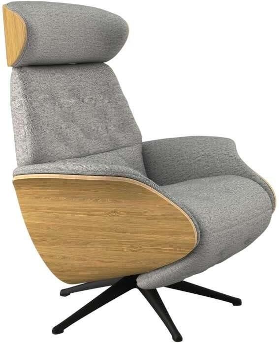 FLEXLUX Relaxfauteuil Volden praktische elektrische fauteuil Maat M elektrische rug- en voetensteun accu armleuning Eiken zwarte poot - Foto 4