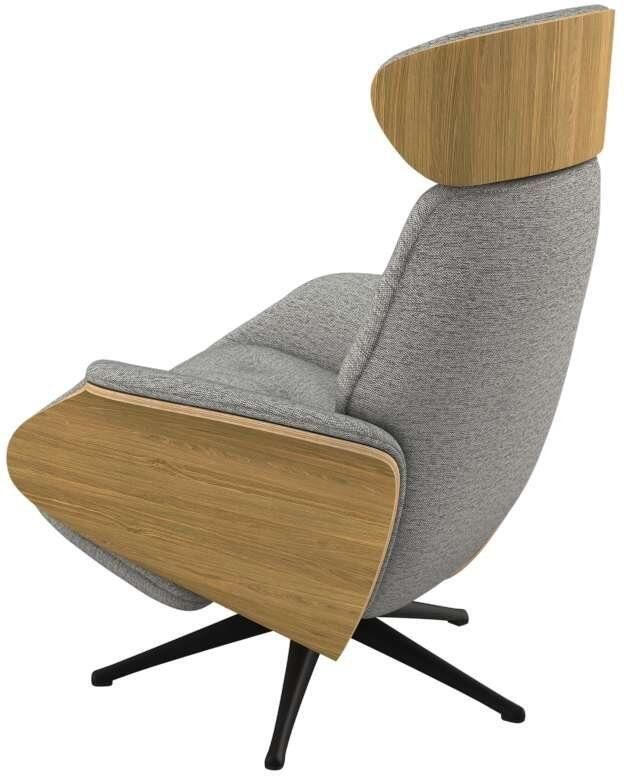 FLEXLUX Relaxfauteuil Volden praktische elektrische fauteuil Maat M elektrische rug- en voetensteun accu armleuning Eiken zwarte poot - Foto 3