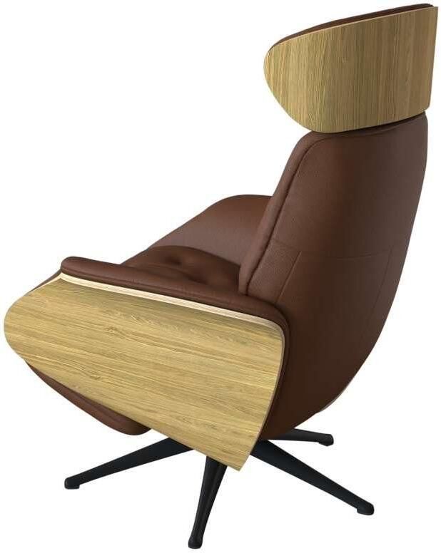 FLEXLUX Relaxfauteuil Volden praktische elektrische fauteuil Maat M elektrische rug- en voetensteun accu armleuning Eiken zwarte poot - Foto 3