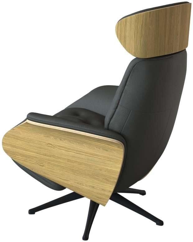 FLEXLUX Relaxfauteuil Volden praktische elektrische fauteuil Maat M elektrische rug- en voetensteun accu armleuning Eiken zwarte poot - Foto 3