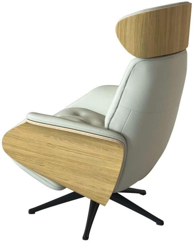 FLEXLUX Relaxfauteuil Volden praktische elektrische fauteuil Maat M elektrische rug- en voetensteun accu armleuning Eiken zwarte poot - Foto 3