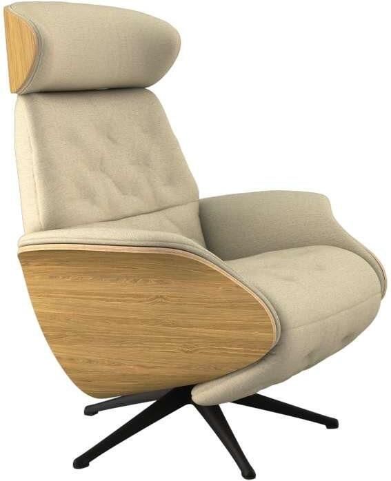 FLEXLUX Relaxfauteuil Volden praktische elektrische fauteuil Maat M elektrische rug- en voetensteun accu armleuning Eiken zwarte poot - Foto 4