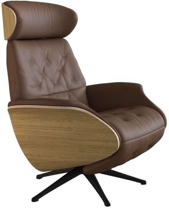 FLEXLUX Relaxfauteuil Volden praktische elektrische fauteuil Maat M elektrische rug- en voetensteun accu armleuning Eiken zwarte poot - Foto 4