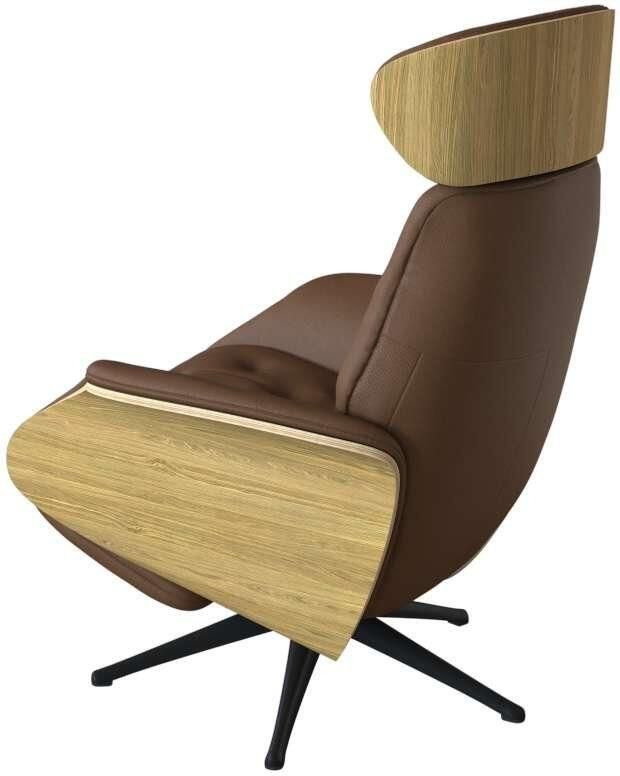 FLEXLUX Relaxfauteuil Volden praktische elektrische fauteuil Maat M elektrische rug- en voetensteun accu armleuning Eiken zwarte poot - Foto 3