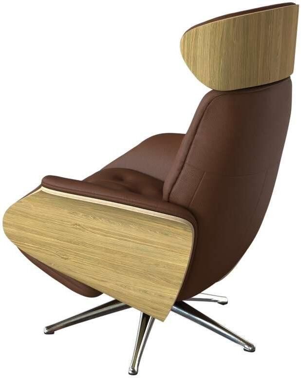 FLEXLUX Relaxfauteuil Volden praktische elektrische fauteuil Maat M elektrische rug- en voetensteun accu armleuning Eiken aluminium voet - Foto 3