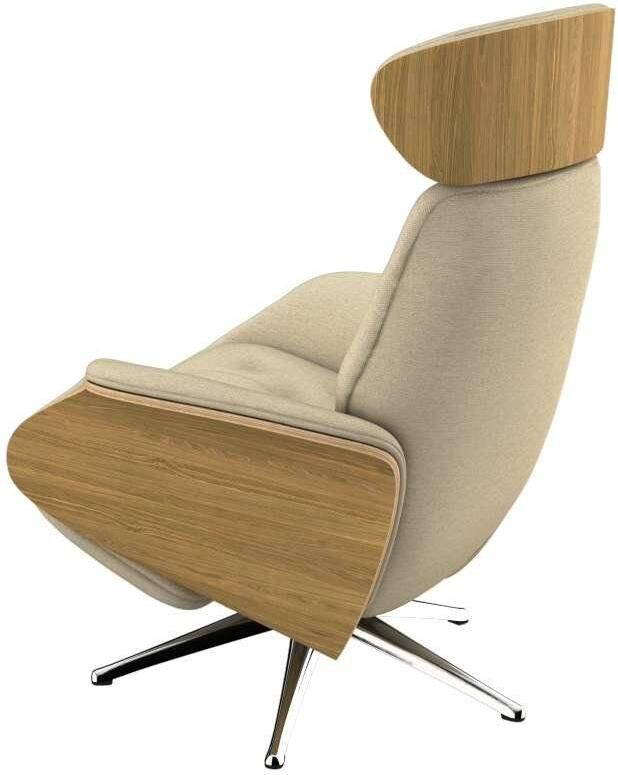 FLEXLUX Relaxfauteuil Volden praktische elektrische fauteuil Maat M elektrische rug- en voetensteun accu armleuning Eiken aluminium voet - Foto 3