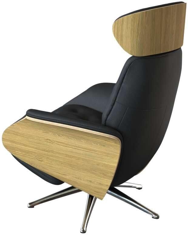 FLEXLUX Relaxfauteuil Volden praktische elektrische fauteuil Maat M elektrische rug- en voetensteun accu armleuning Eiken aluminium voet - Foto 3