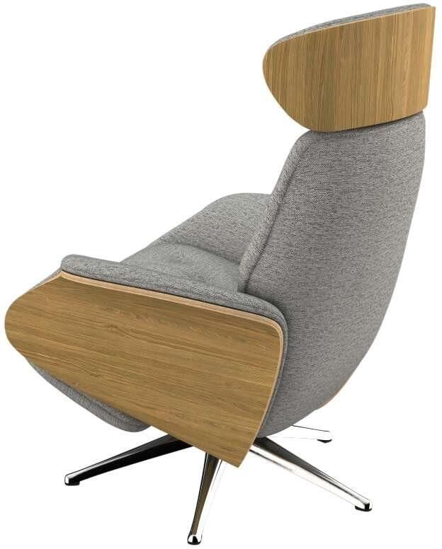 FLEXLUX Relaxfauteuil Volden praktische elektrische fauteuil Maat M elektrische rug- en voetensteun accu armleuning Eiken aluminium voet - Foto 3