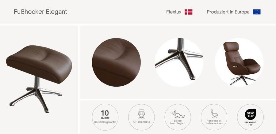 FLEXLUX Voetenbankje Elegant beensteun ontspanning Scandinavisch ultiem comfort - Foto 2