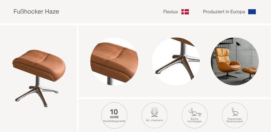 FLEXLUX Voetenbankje Haze Beensteun Scandinavisch Design uitstekend comfort - Foto 2