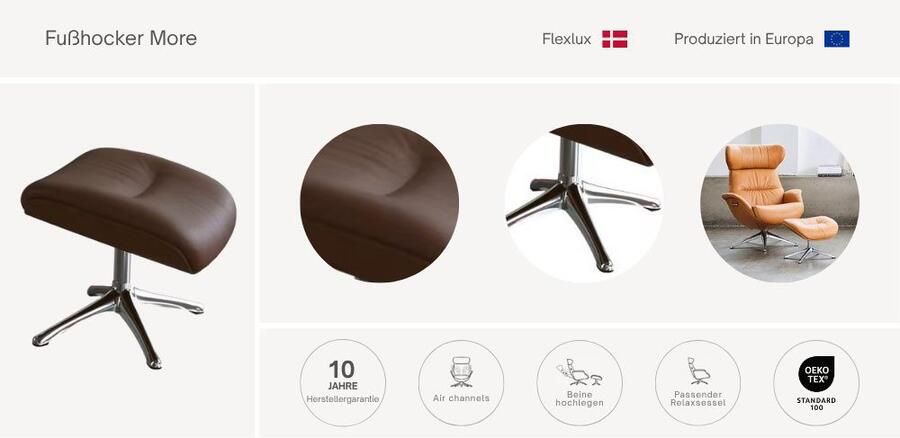 FLEXLUX Voetenbankje Voetenbank More beensteun ontspanning. Ergonomisch. Comfort - Foto 2