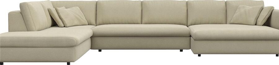 FLEXLUX Zithoek Lovane U-vorm comfortabel en comfortabel Zacht en zeer comfortabel grote zitdiepte op koudschuim inclusief sierkussen - Foto 6