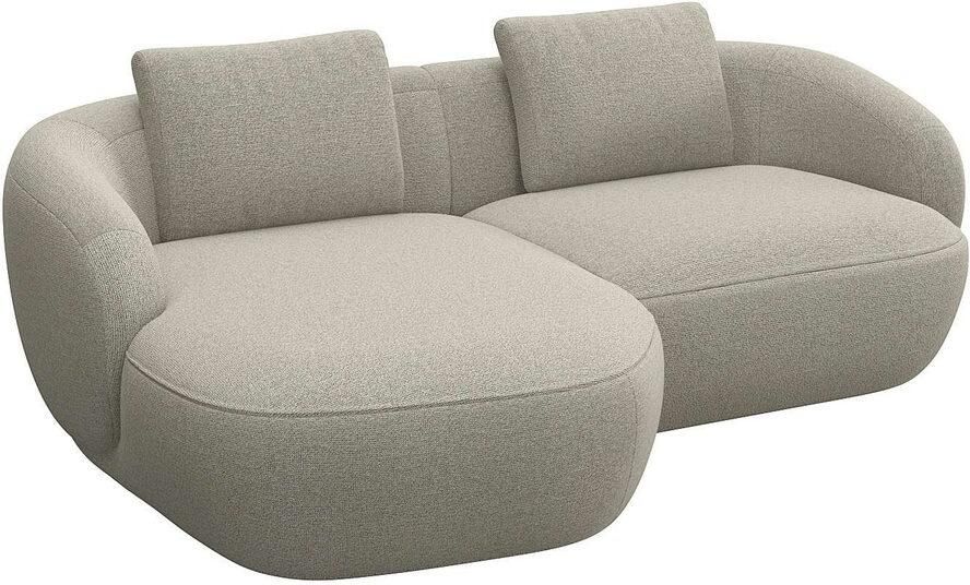 FLEXLUX Zithoek Torino rond L-vorm bankhoek met recamière longchair-sofa