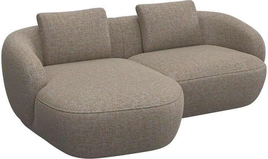 FLEXLUX Zithoek Torino rond L-vorm bankhoek met recamière longchair-sofa