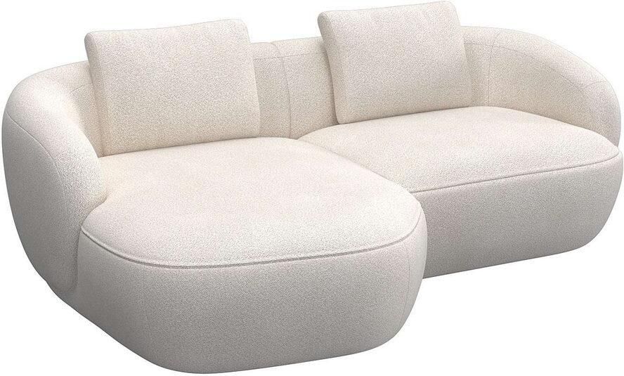 FLEXLUX Zithoek Torino rond L-vorm bankhoek met recamière longchair-sofa