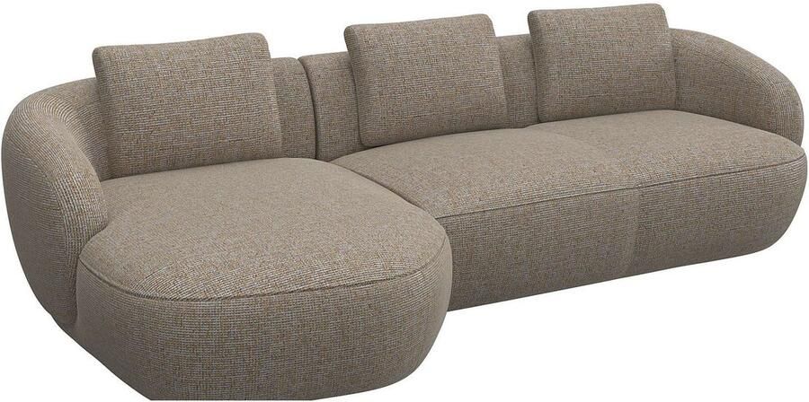 FLEXLUX Zithoek Torino rond L-vorm bankhoek met recamière longchair-sofa - Foto 2
