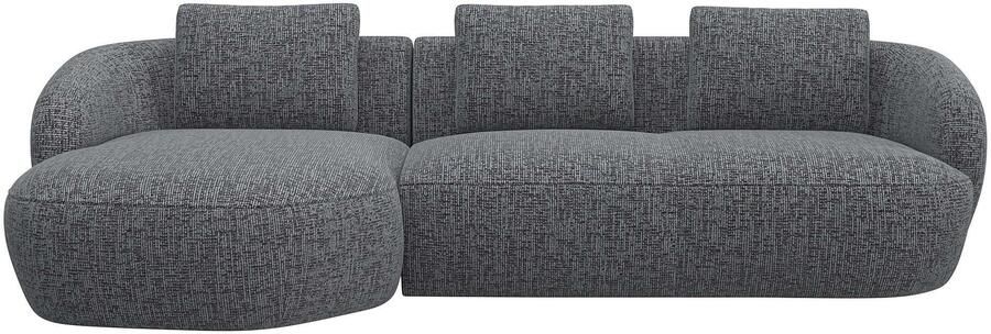FLEXLUX Zithoek Torino rond L-vorm bankhoek met recamière longchair-sofa - Foto 4