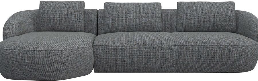 FLEXLUX Zithoek Torino rond L-vorm bankhoek met recamière longchair-sofa - Foto 4