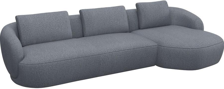FLEXLUX Zithoek Torino rond L-vorm bankhoek met recamière longchair-sofa - Foto 2