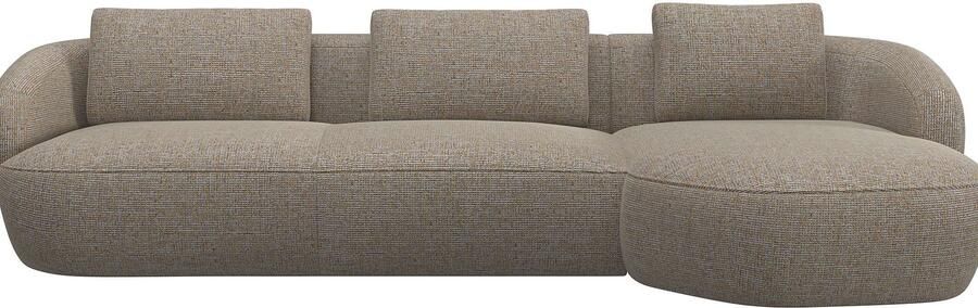 FLEXLUX Zithoek Torino rond L-vorm bankhoek met recamière longchair-sofa - Foto 4