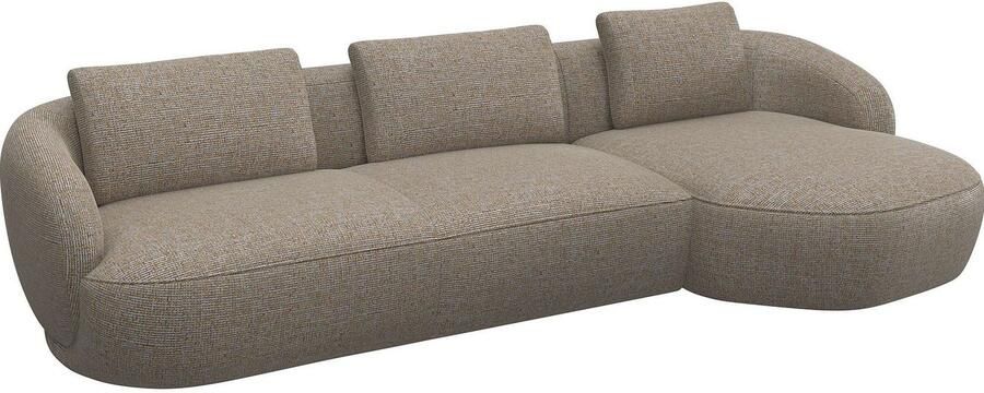 FLEXLUX Zithoek Torino rond L-vorm bankhoek met recamière longchair-sofa - Foto 2