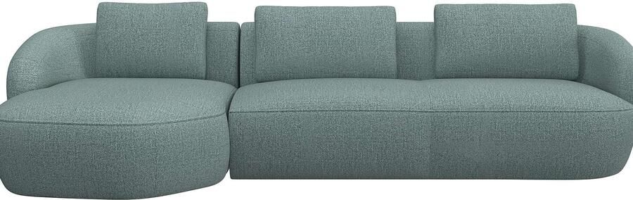 FLEXLUX Zithoek Torino rond L-vorm bankhoek met recamière longchair-sofa - Foto 4