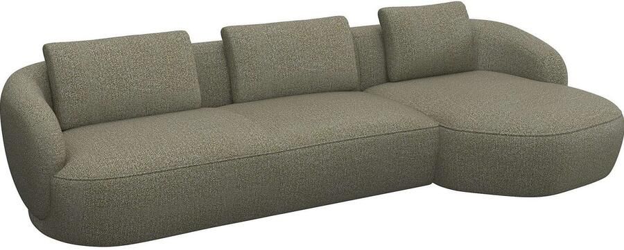 FLEXLUX Zithoek Torino rond L-vorm bankhoek met recamière longchair-sofa - Foto 2