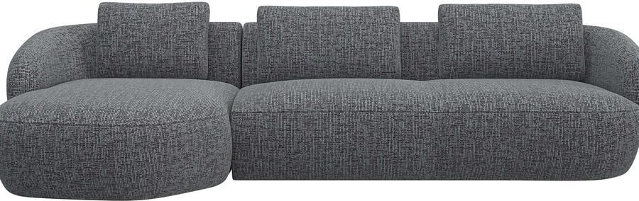 FLEXLUX Zithoek Torino rond L-vorm bankhoek met recamière longchair-sofa - Foto 4