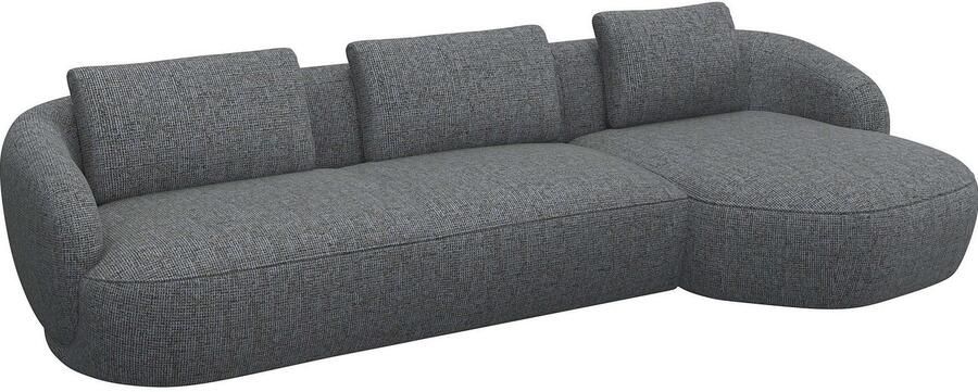 FLEXLUX Zithoek Torino rond L-vorm bankhoek met recamière longchair-sofa - Foto 2