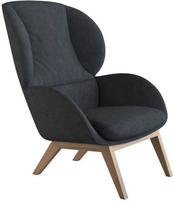 FLEXLUX Oorfauteuil Adria Stijl & comfort organische vorm eikenhouten voet