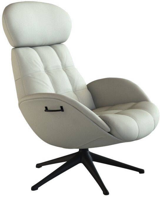 FLEXLUX Relaxfauteuil Relaxchairs Chester Rugleuning & hoofdsteun verstelbaar draaibaar zwarte voet