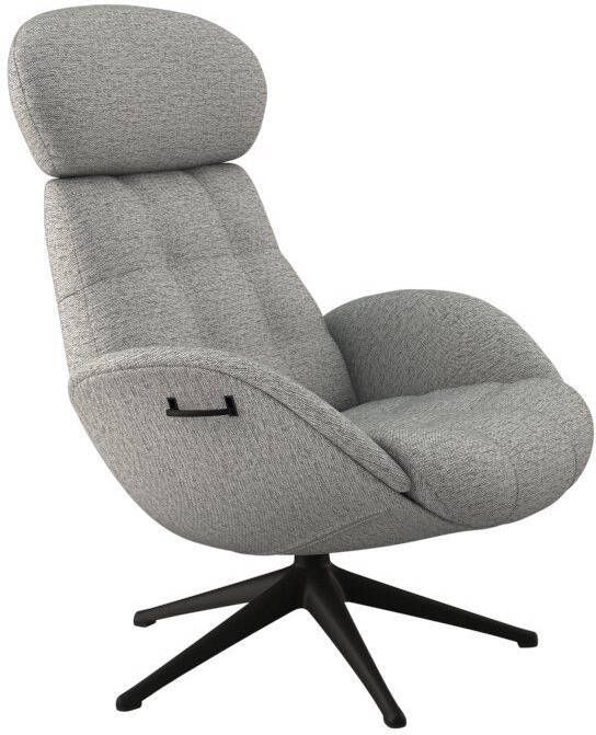 FLEXLUX Relaxfauteuil Relaxchairs Chester Rugleuning & hoofdsteun verstelbaar draaibaar zwarte voet