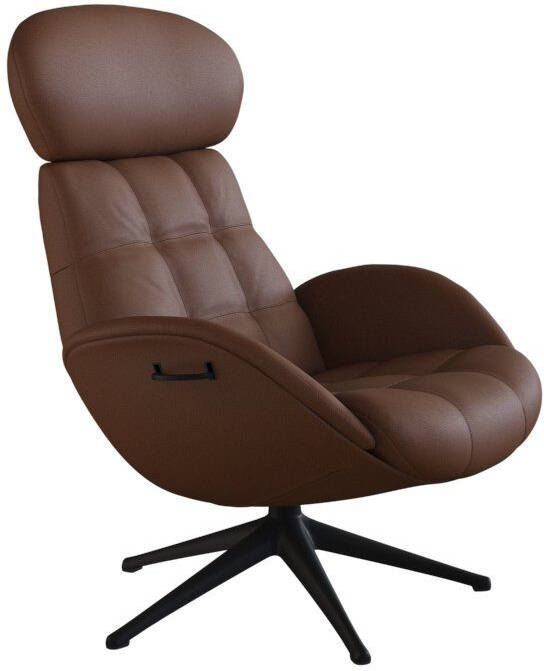 FLEXLUX Relaxfauteuil Relaxchairs Chester Rugleuning & hoofdsteun verstelbaar draaibaar zwarte voet