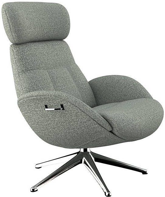 FLEXLUX Relaxfauteuil Relaxchairs Elegant Eersteklas comfort rug- en hoofdsteunverstelling draaibaar aluminium voet