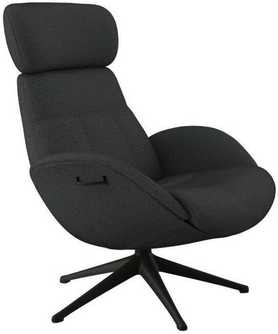 FLEXLUX Relaxfauteuil Relaxchairs Elegant Eersteklas comfort rug- en hoofdsteunverstelling draaibaar zwarte voet