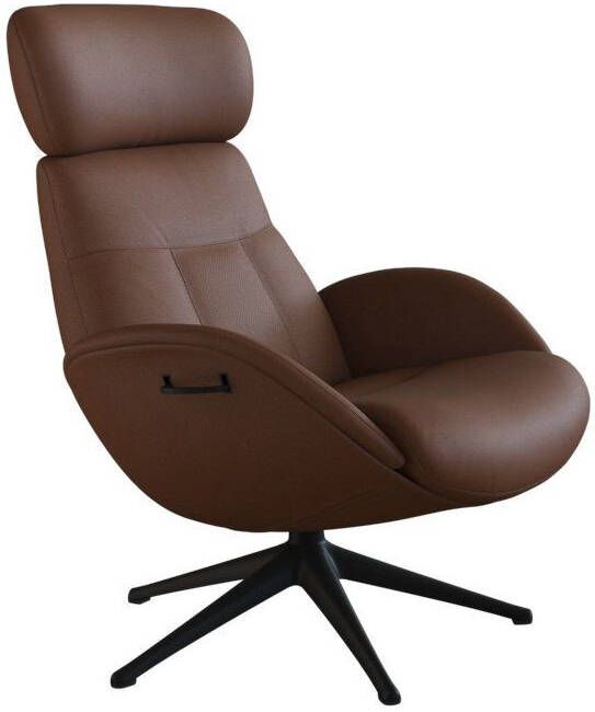 FLEXLUX Relaxfauteuil Relaxchairs Elegant Eersteklas comfort rug- en hoofdsteunverstelling draaibaar zwarte voet