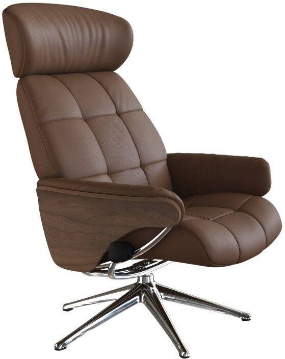 FLEXLUX Relaxfauteuil Relaxchairs Skagen Relaxfunctie & verstelling van hoofdsteun en rugleuning armleuningen Walnoot aluminium voet M - Foto 10