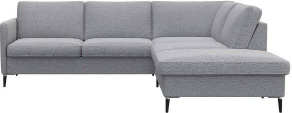 FLEXLUX Hoekbank Fiore L-vorm smalle armleuningen aluminium zwarte poten bxd 234x225 cm koudschuim in de zitting - Foto 5