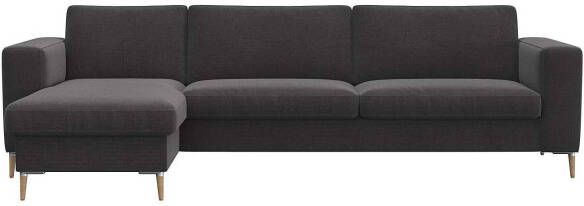 FLEXLUX Zithoek Fiore brede armleuningen koudschuim aluminium + eiken poten