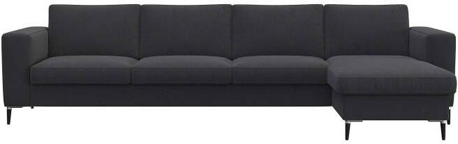 FLEXLUX Zithoek Fiore brede armleuningen koudschuim poten aluminium + zwart