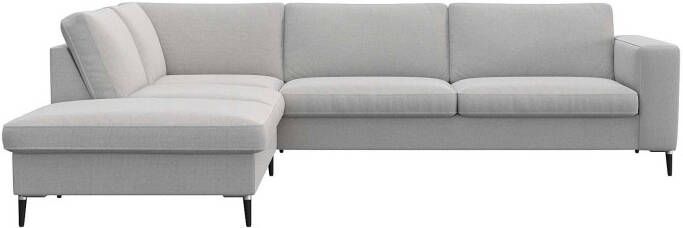 FLEXLUX Zithoek Fiore brede armleuningen koudschuim poten aluminium + zwart