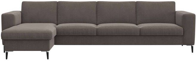 FLEXLUX Zithoek Fiore brede armleuningen koudschuim poten aluminium + zwart