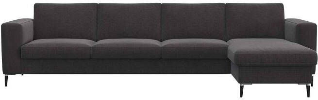 FLEXLUX Zithoek Fiore brede armleuningen koudschuim poten aluminium + zwart