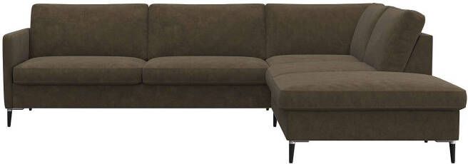 FLEXLUX Zithoek Fiore smalle armleuningen koudschuim poten aluminium + zwart