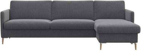 FLEXLUX Zithoek Fiore smalle armleuningen koudschuim aluminium + eiken poten